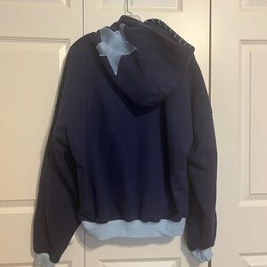 ZTA Navy Hoodie and short set with Light Blue Star Accent